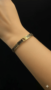 Greek Goddess Gold Enamel Bangle Bracelet | ZAROSH JEWEL